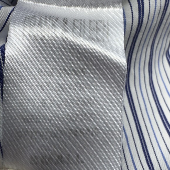 Frank & Eileen Shirt Womens Small White Striped High Low Hem Button Greyson - Picture 5 of 9